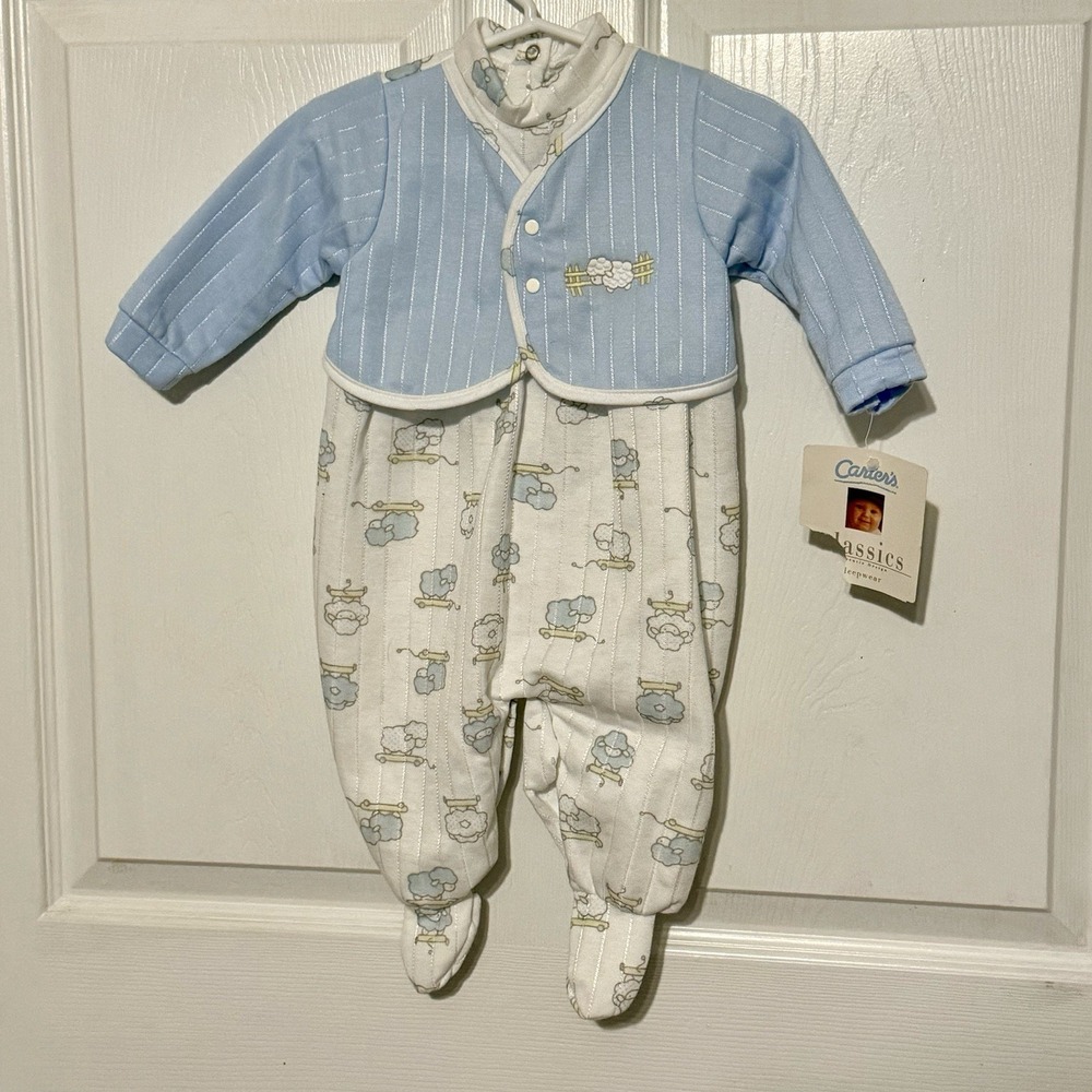 Vintage Carter's Baby Sleepwear 3-6M Footed Pajamas Soft One Piece 90s NWT